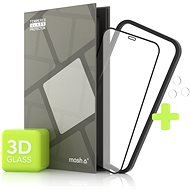 Tempered Glass Protector - iPhone 12 / 12 Pro, 3D Case Friendly, Fekete + üveg kamerára - Üvegfólia
