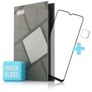 Tempered Glass Protector Samsung Galaxy A22 készülékhez, keretes, matt, fekete + üveg a kamerára - Üvegfólia