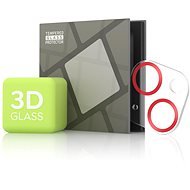 Gehärteter Glasschutz für iPhone 13 mini / 13 - 3D-Glas, rot (Case friendly) - Objektiv-Schutzglas