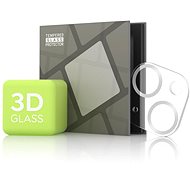 Tempered Glass Protector for iPhone 13 mini / 13 - 3D Glass, Silver (Case friendly) - Camera Glass
