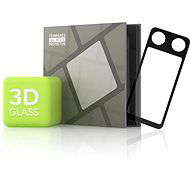 Tempered Glass Protector mit Rahmen für Samsung Galaxy Z Flip3 5G, schwarz - Schutzglas