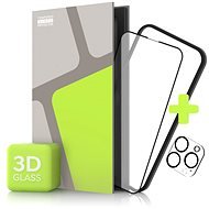 Tempered Glass Protector az iPhone 14 Pro Maxhoz, 3D Glass + kameravédő (Case Friendly) - Kamera védő fólia