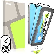 Tempered Glass Protector für iPhone 15 Pro Max - Case Friendly + Installationsrahmen - Schutzglas