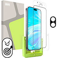 Tempered Glass Protector, iPhone 16 Plus készülékhez (önfelhelyező applikátor keret) + védőüveg kamerához - Üvegfólia
