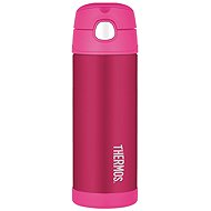 THERMOS FUNtainer Children's Thermos Flask with Straw 0.47L, Pink - Children's Thermos