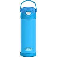 THERMOS FUNtainer Kids' Thermal Bottle with Hydration Cap 0.47L, Neon Blue - Children's Thermos
