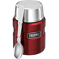 THERMOS Stainless King 0.47L Food Flask with Folding Spoon and Cup, Stainless Steel - Insulated Food Jar