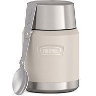 THERMOS ICON 0.47L Food Flask with Folding Spoon and Cup, Sandstone - Insulated Food Jar
