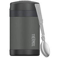 THERMOS FUNtainer Children's Food Flask with Spoon 0.47L, Black - Insulated Food Jar