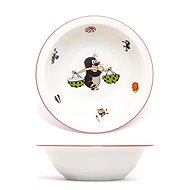 Thun Children' s bowl 400 ml MOLE AND CHESTNUTS red rim - Children's Bowl
