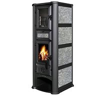 TIM SISTEM Lederata Plus ECO 8,2 kW, grey, flue 120 mm - Wood Stove