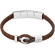 Timberland Men's leather bracelet brown/silver - Bracelet