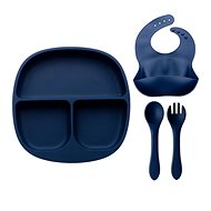 Children's silicone colour set with plate - Dark blue - Children's Bowl