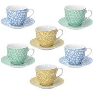 Tognana MADISON HAPPINESS Set of 6 Tea Cups 200ml with Saucers - Set of Cups