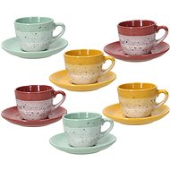 Tognana Set of 6 Coffee Cups 90ml with Saucers LAYERS GI-VE-MA - Set of Cups