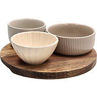 Tognana PLUME Set of 3 Bowls on a 20cm Round Tray - Bowl Set