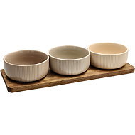 Tognana PLUME Set of 3 Bowls on a Rectangular Tray 32 × 11cm - Bowl Set