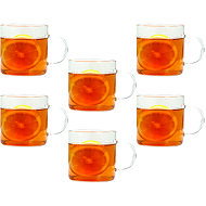 Tognana Tee-/Kaffeetassen aus Borosilikatglas 6-teiliges Set transparent 280 ml LYRA - Tassen-Set