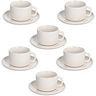 Tognana EDGE BIANCO White Coffee Cup and Saucer Set, 6pcs, 90ml - Set of Cups