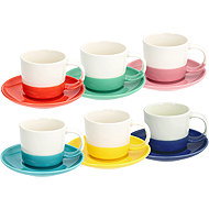 Tognana RAINBOW Set of 6 Teacups and Saucers, Multicolour, 210ml - Set of Cups