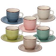 Tognana URBAN PASTEL Sada šálků na čaj s podšálky 6 ks vícebarevné 220 ml  - Set of Cups