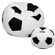 Seating bag ball XXXL 100 cm + footrest XL 35 cm white/black - Bean Bag