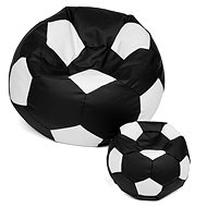 Seating bag ball XXXL 100 cm + footrest XL 35 cm black/white - Bean Bag
