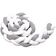 T-TOMI Knitted mantel 360 cm White + Grey - Crib Bumper