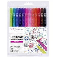 Tombow TwinTone double-sided marker set, Brights - Felt Tip Pens