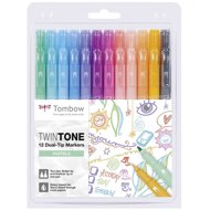 Tombow TwinTone double-sided marker set, Pastels - Felt Tip Pens