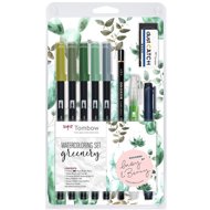 Tombow Watercolour Set Greenery - Felt Tip Pens