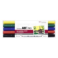 TOMBOW ABT PRO Basic colours double-sided - set of 5 - Felt Tip Pens