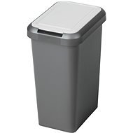 Tontarelli Abfallbehälter Touch & Lift - 9 Liter - weiß/schwarz - Mülleimer