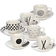 Tognana Set of Espresso Cups and Saucers 80ml GRAPHIC 6 pcs - Set of Cups