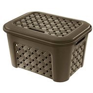 Tontarelli Laundry Basket with Lid ARIANNA SMALL, Brown - Laundry Basket