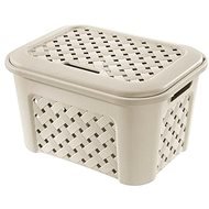 Tontarelli Laundry Basket with Lid ARIANNA SMALL, Cream - Laundry Basket