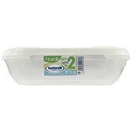 Tontarelli Nuvola Lebensmittelbehälter - 2 x 2 Liter - rechteckig - transparent/blau - Dosen-Set