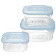 Tontarelli Food Container 3pcs Square Blue Transparent - Food Container Set