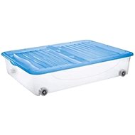 Tontarelli DODO STOCK-BOX with Lid and Wheels, 56,4l, Transparent/Light Blue - Storage Box