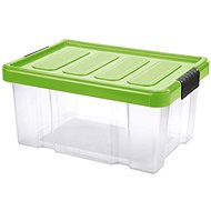 Tontarelli Box PUZZLE CLIP 14L with Lid Transparent/Green; 40.5x29xH19cm - Storage Box