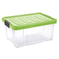 Tontarelli Box PUZZLE CLIP 5L with Lid Transparent/Green; 29.8x19.8xH14.5cm - Storage Box