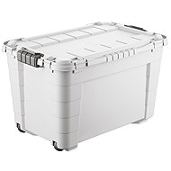 Tontarelli Storage box 4UP with lid and wheels 60 l cream-grey - Storage Box
