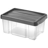 Tontarelli Box PUZZLE 14L with Lid Transparent/Graphite; 40.3x28.6xH19cm - Storage Box