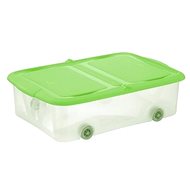 Tontarelli STOCK Box 25l with Lid, Transparent/Green - Storage Box