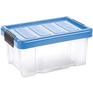 Tontarelli Box PUZZLE CLIP 5L with Lid Transparent/Light Blue; 29.8x19.8xH14.5cm - Storage Box