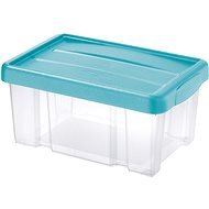 Tontarelli PUZZLE Box mit Deckel 14 L, transparent/blau - Aufbewahrungsbox