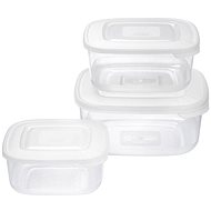 Tontarelli Set of 3 food jars square white - Food Container Set