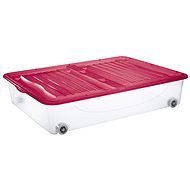 Tontarelli DODO STOCK-BOX s víkem 56,4 l kolečka transparent/červená - Úložný box