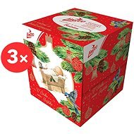 LINTEO karácsonyi doboz, 3 rétegben (3 × 60 db) - Papírzsebkendő