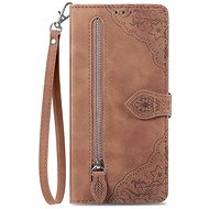 TopQ Xiaomi Redmi Note 12S book case with zipper brown 99932 - Phone Case